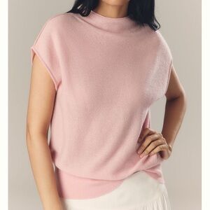 🟤NWT ANTHROPOLOGIE Mock-Neck Cashmere
Sweater Tee in Blossom (Light Pink)